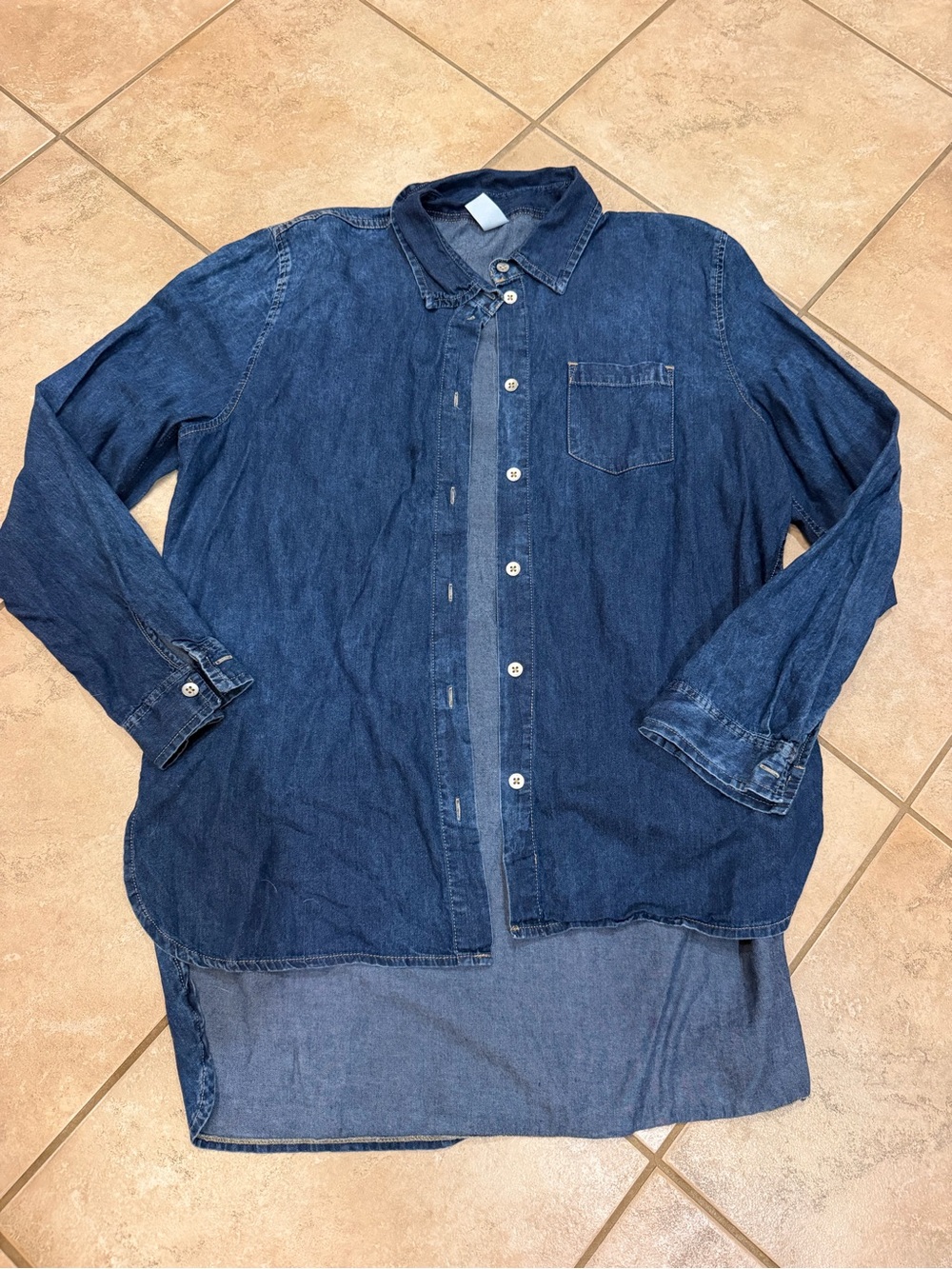 Zumba Blue Jean High Low Button Down